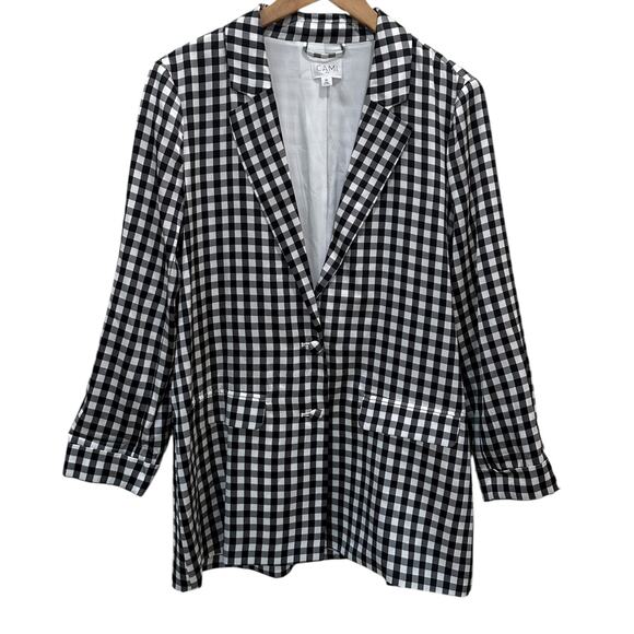 New Cami NYC Owen Blazer In B&W Gingham - Picture 4 of 7
